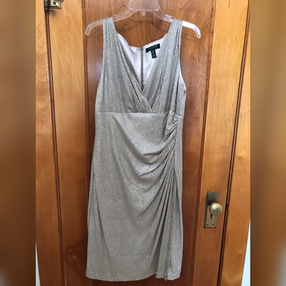 Ralph Lauren Champagne Sparkle Cocktail Dress